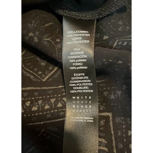 White House Black Market Top M Blue Paisley Off Shoulder Bell Sleeves Bohochic - Picture 4 of 7